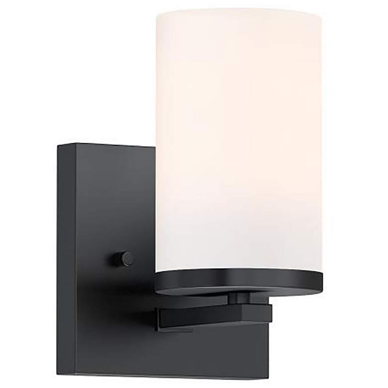 Image 1 Lateral 1-Light 5 inch Wide Black Wall Sconce