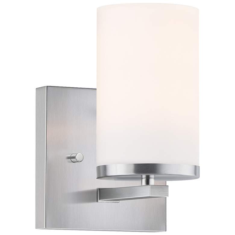 Image 1 Lateral 1-Light 5" Wide Satin Nickel Wall Sconce