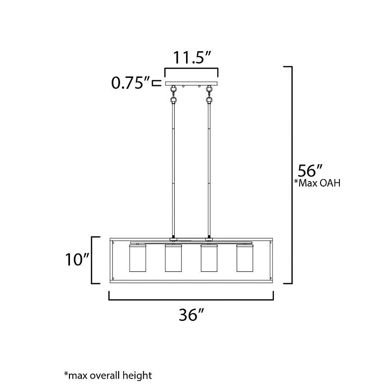 Image 5 Lateral 4-Light Linear Pendant Black more views