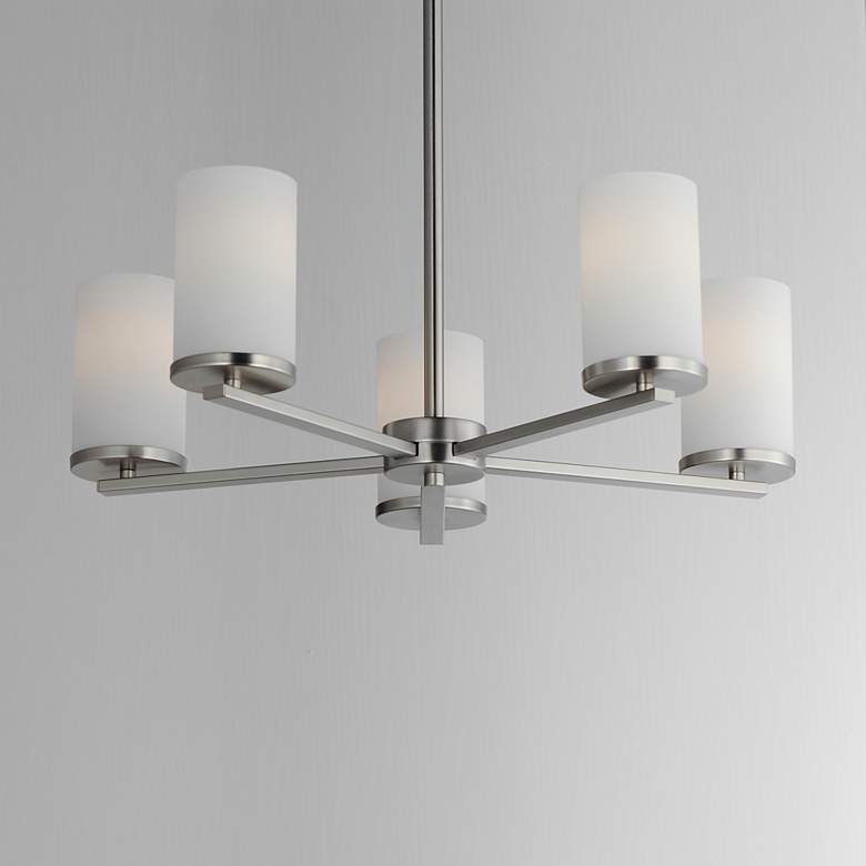 Image 3 Lateral 5-Light Chandelier Satin Nickel more views