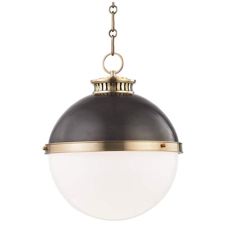 Image 1 Latham 14 3/4" Wide Aged/Antique Bronze Globe Pendant Light