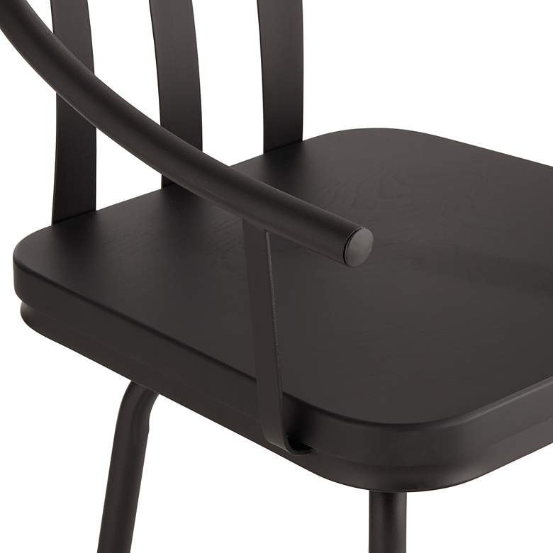Image 5 Latham 25 1/4" Black Metal and Wood Swivel Counter Stools Set of 2 more views
