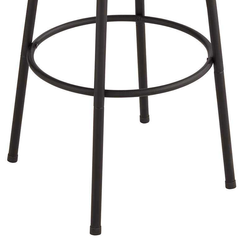 Image 6 Latham 25 1/4" Black Metal and Wood Swivel Counter Stools Set of 2 more views