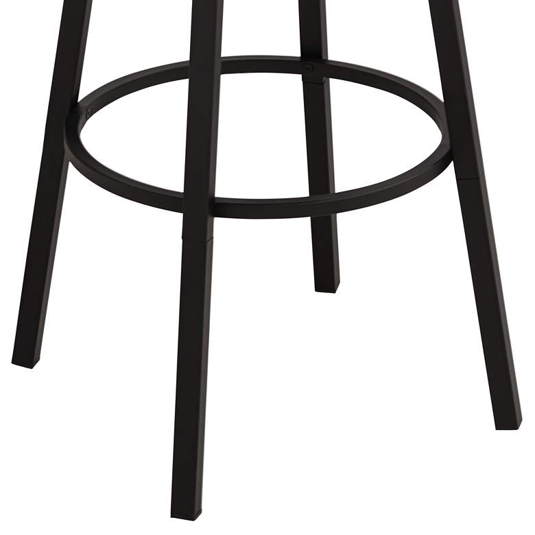 Image 5 Latham 25 1/4" Matte Black Metal and Wood Swivel Counter Stool more views