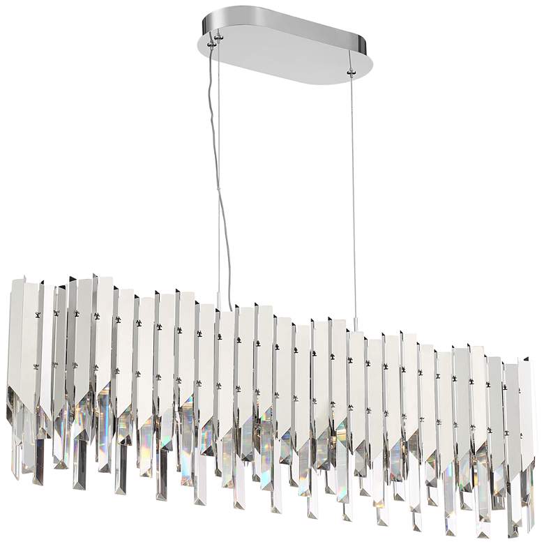 Latham 35&quot; Wide Crystal LED Kitchen Island Light Pendant more views