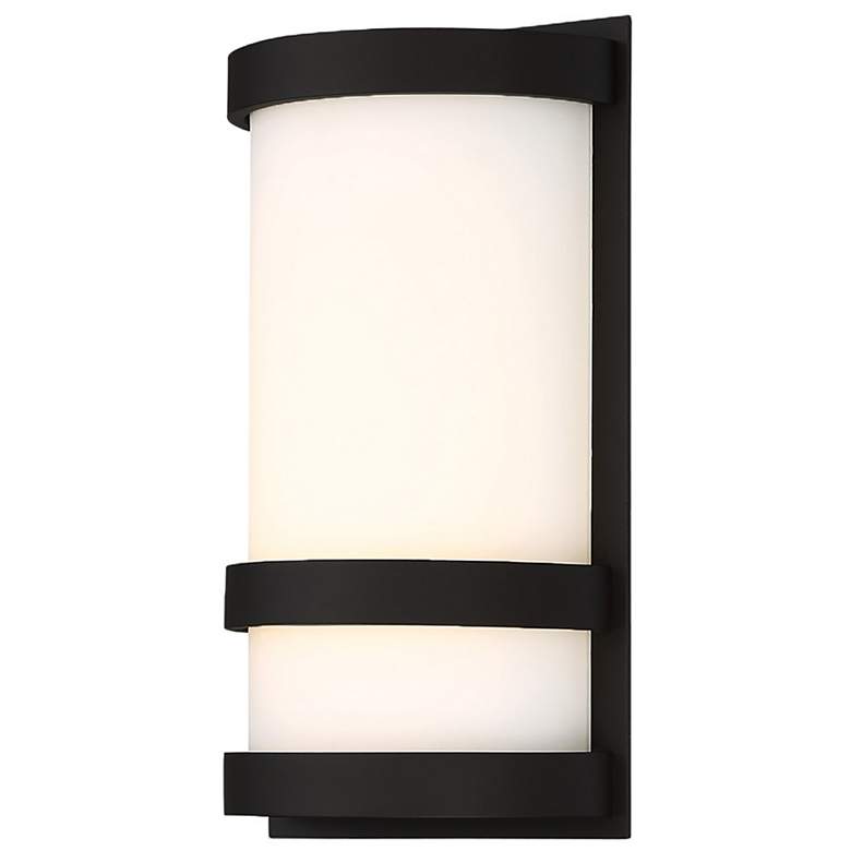 Image 1 Latitude 10"H x 6"W 1-Light Outdoor Wall Light in Black