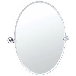 Latitude 2 Chrome Finish 23 1/2" x 26 1/2" Oval Wall Mirror