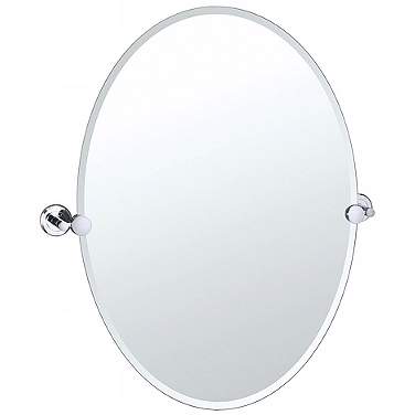 Latitude 2 Chrome Finish 23 1/2" x 26 1/2" Oval Wall Mirror