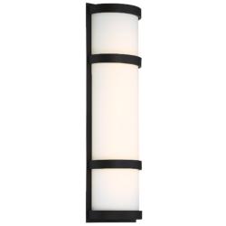 Latitude 20&quot;H x 6&quot;W 1-Light Outdoor Wall Light in Black