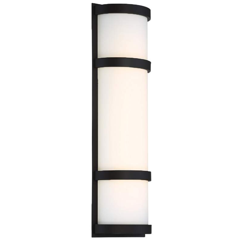 Image 1 Latitude 20 inchH x 6 inchW 1-Light Outdoor Wall Light in Black