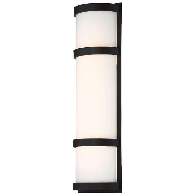 Image 1 Latitude 20 inchH x 6 inchW 1-Light Outdoor Wall Light in Black