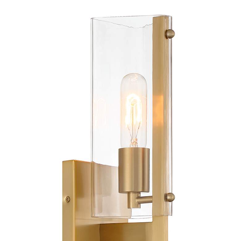 Image 2 Latitude 22 1/4" High Brushed Gold 2-Light Wall Sconce more views