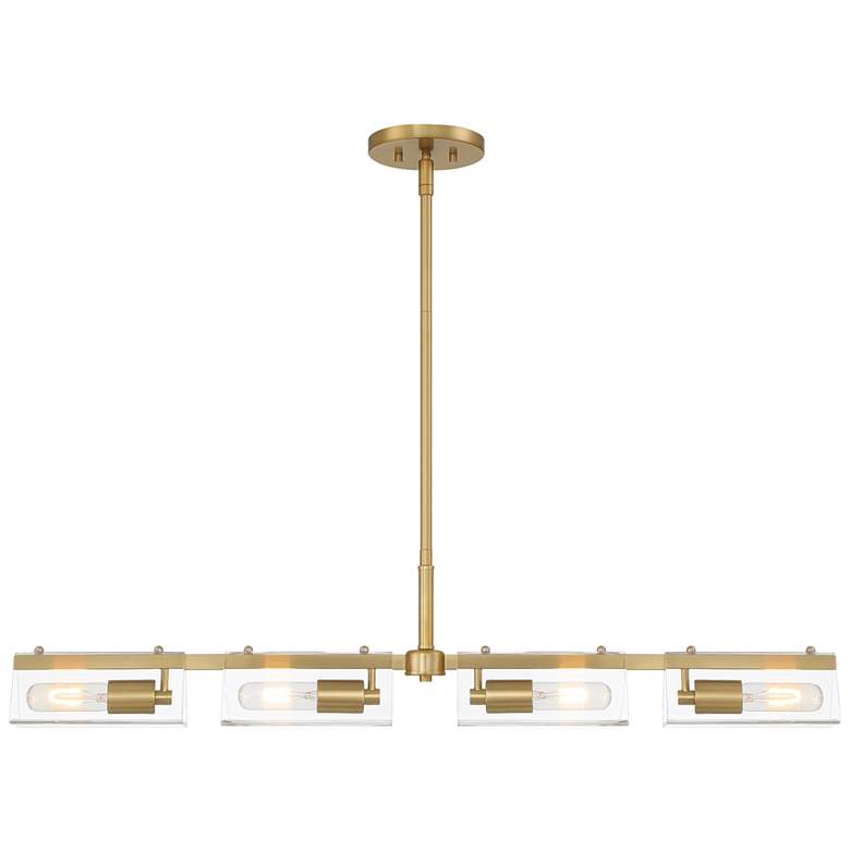 Image 1 Latitude 40.25 in. 4-Light Brushed Gold Modern Island Pendant Light