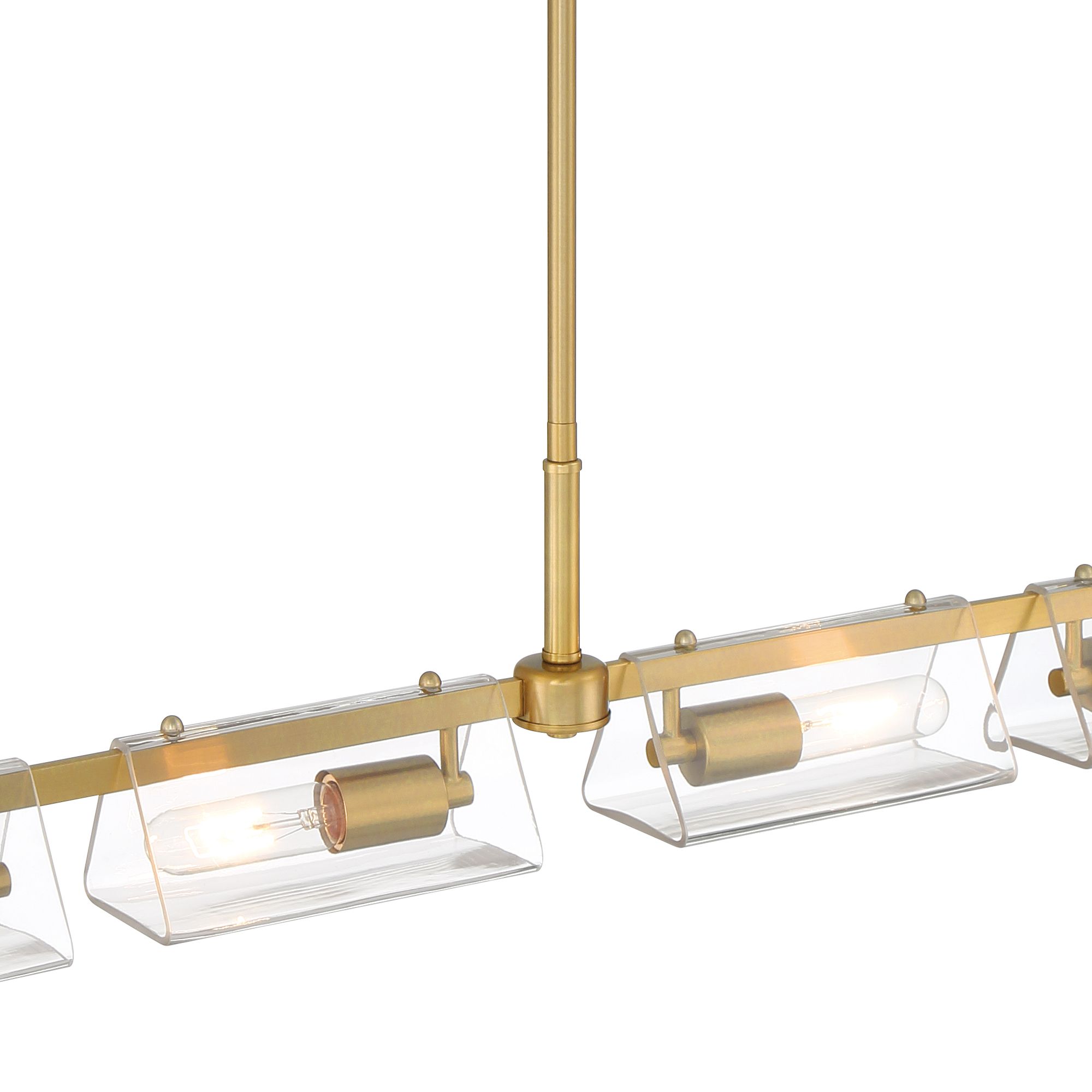 Image 3 Latitude 40.25 in. 4-Light Brushed Gold Modern Island Pendant Light more views