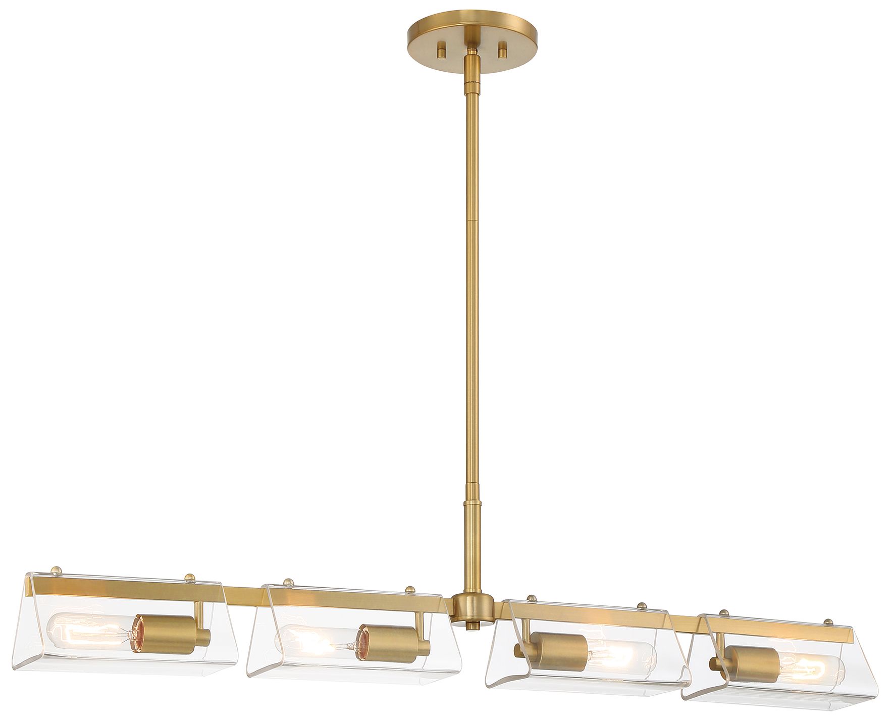 Image 5 Latitude 40.25 in. 4-Light Brushed Gold Modern Island Pendant Light more views