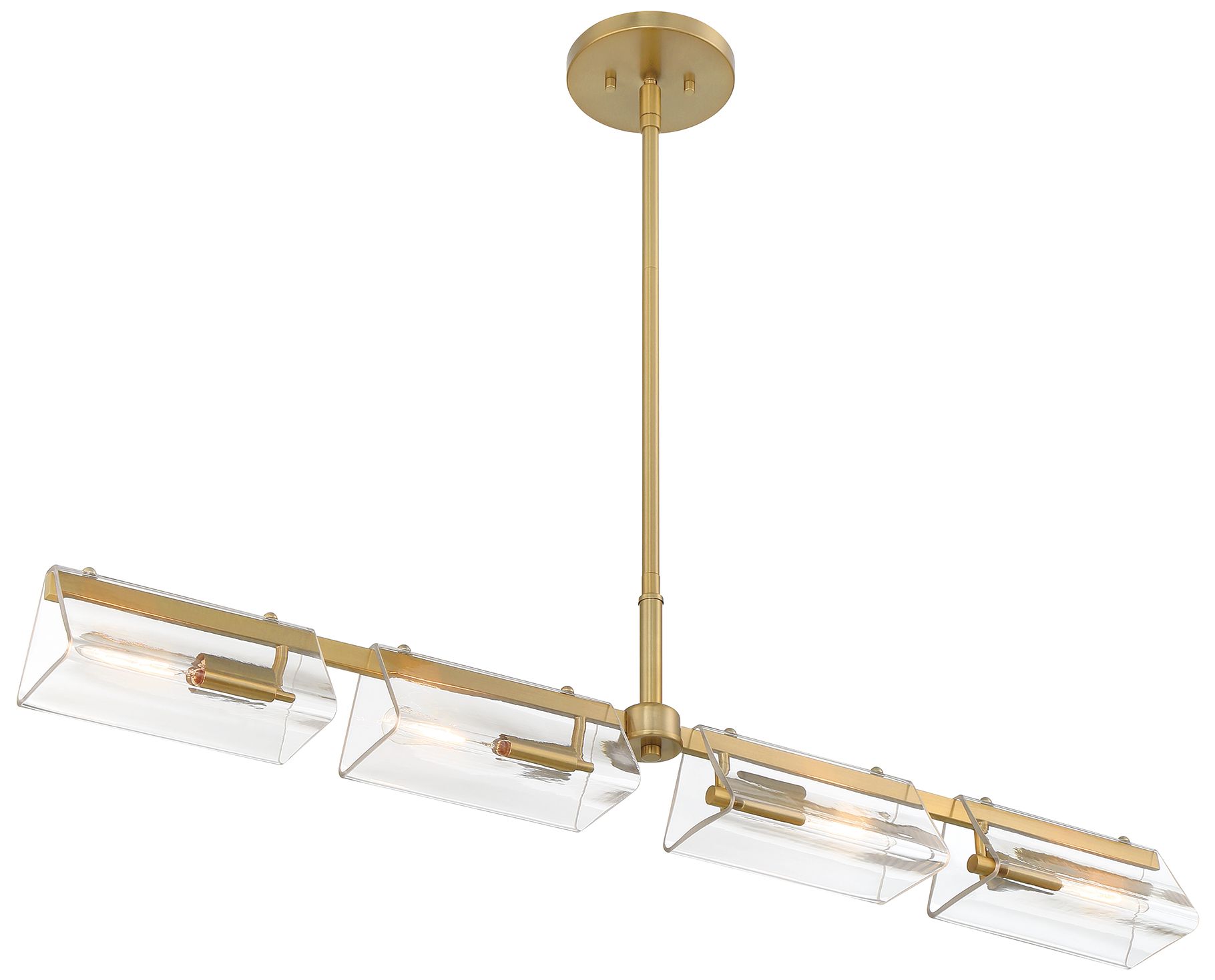 Image 6 Latitude 40.25 in. 4-Light Brushed Gold Modern Island Pendant Light more views