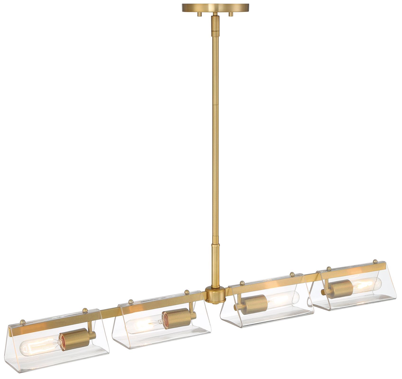 Image 7 Latitude 40.25 in. 4-Light Brushed Gold Modern Island Pendant Light more views