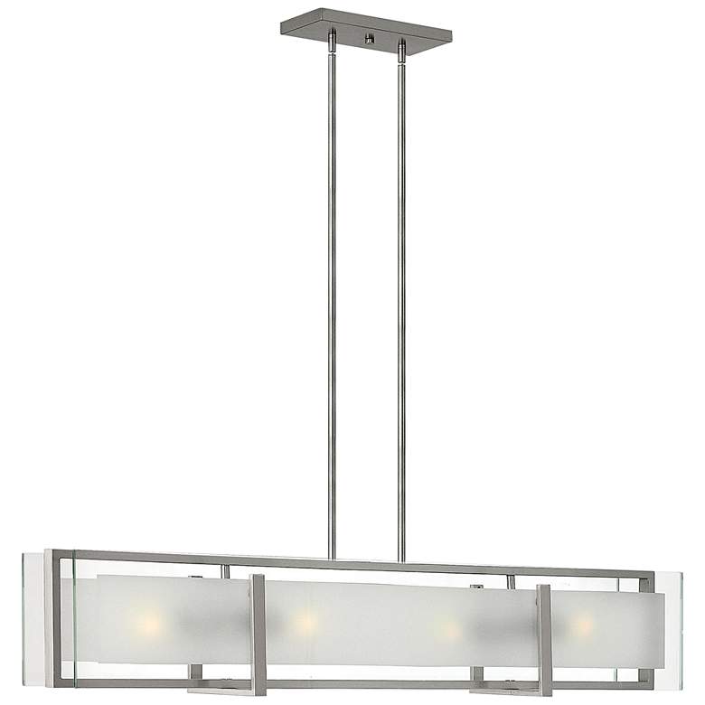 Image 1 Latitude 42" Wide Brushed Nickel 4-Light Linear Chandelier