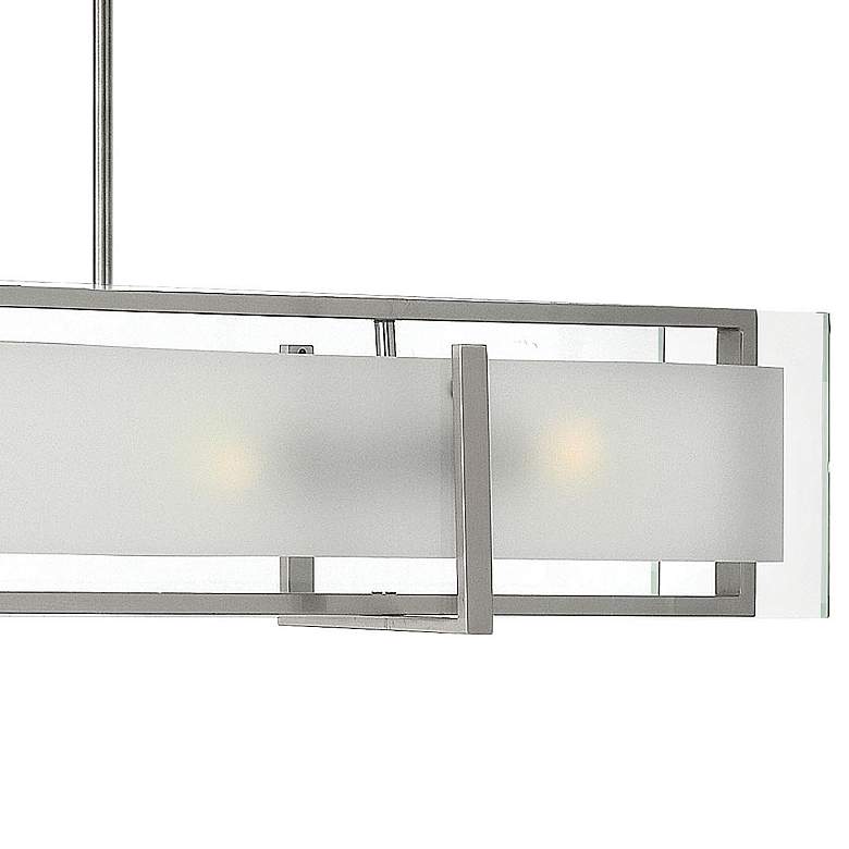 Image 2 Latitude 42" Wide Brushed Nickel 4-Light Linear Chandelier more views