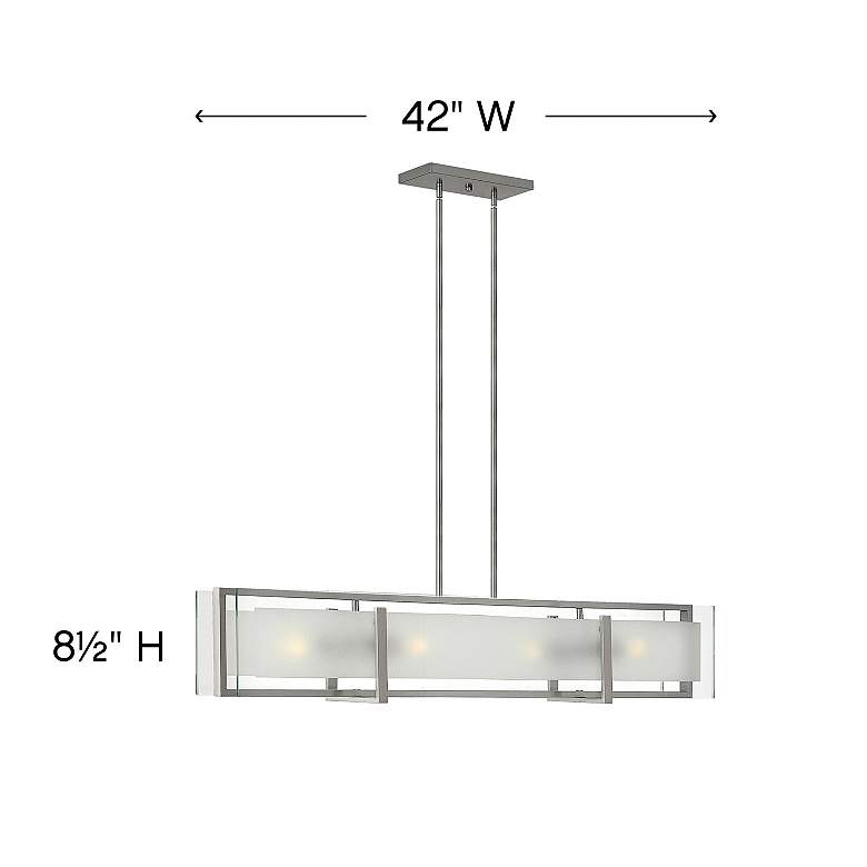 Image 3 Latitude 42" Wide Brushed Nickel 4-Light Linear Chandelier more views