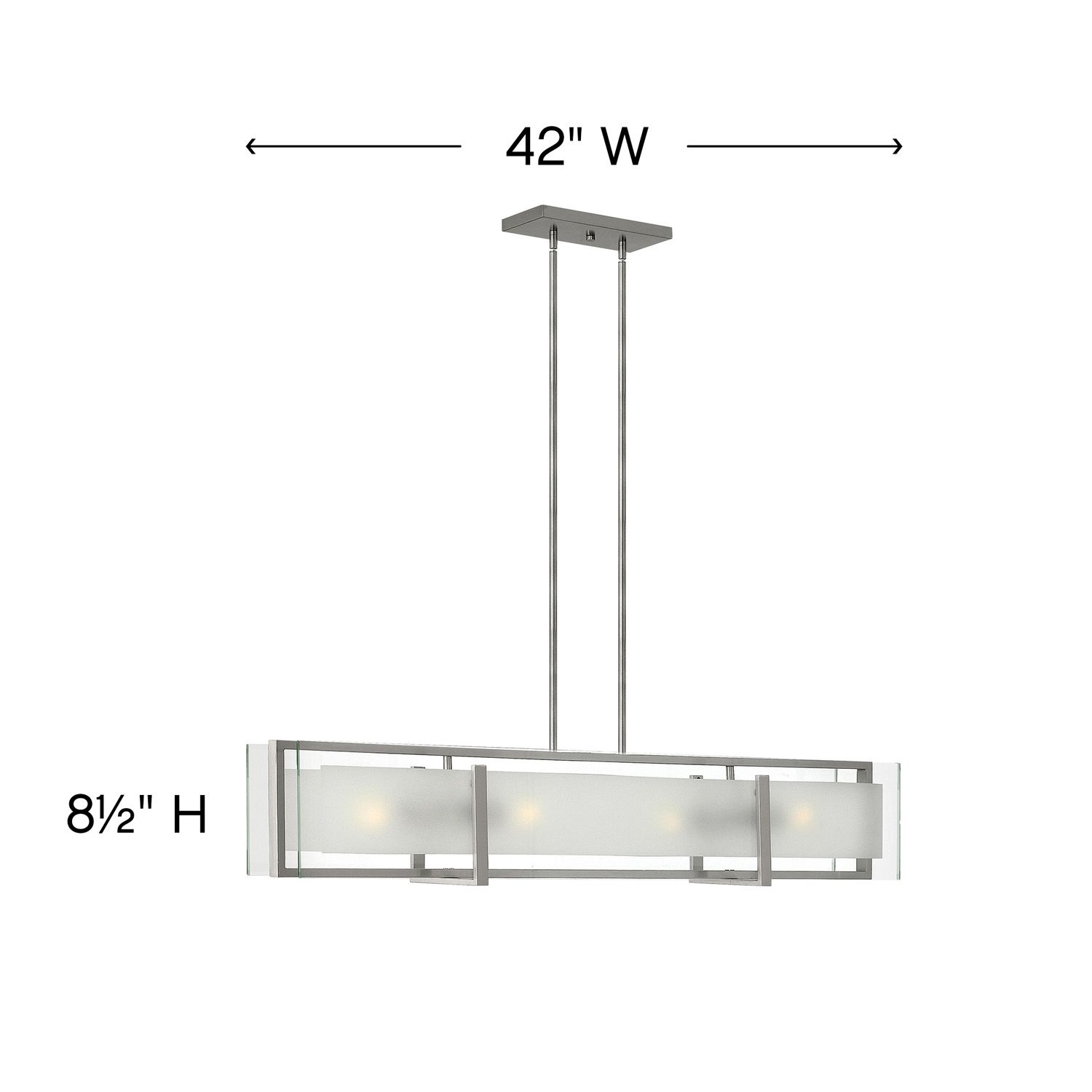 Image 4 Latitude 42" Wide Brushed Nickel 4-Light Linear Chandelier more views