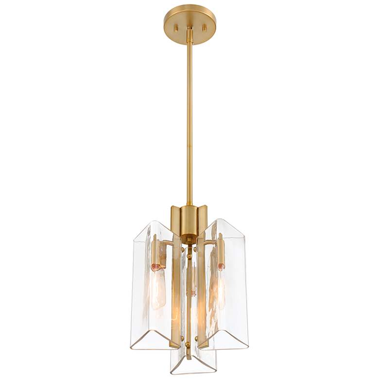 Image 6 Latitude 9 1/2" Wide Brushed Gold 3-Light Pendant more views