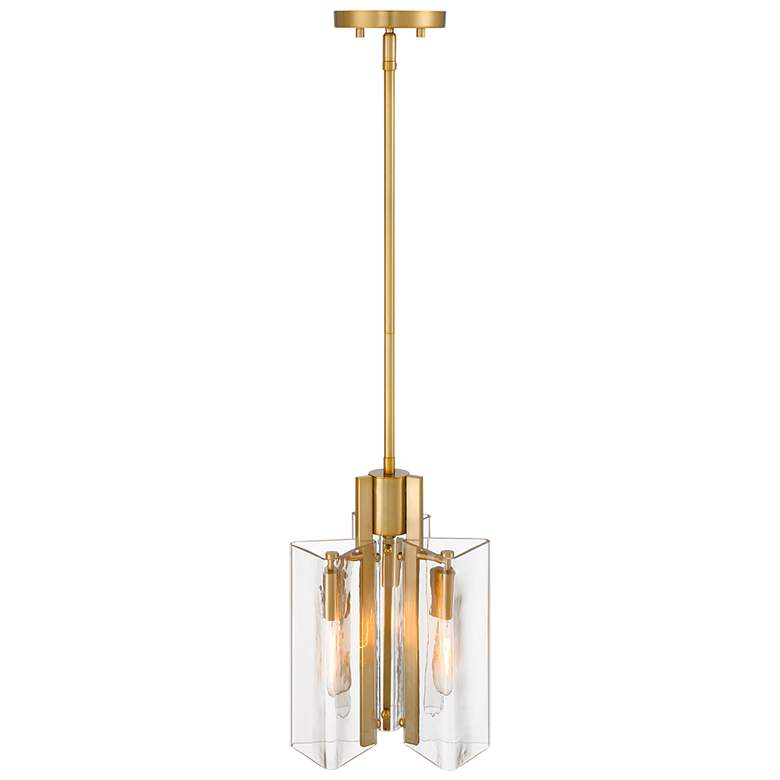 Image 7 Latitude 9 1/2" Wide Brushed Gold 3-Light Pendant more views
