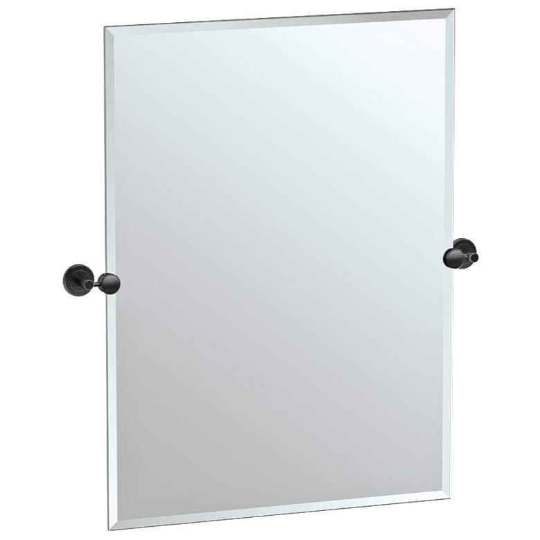 Image 2 Latitude II Black 27 1/2 inch x 31 1/2 inch Rectangular Wall Mirror
