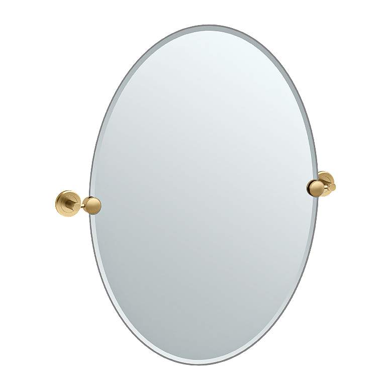 Image 1 Latitude II Brass 23 1/2 inch x 26 1/2 inch Small Oval Mirror