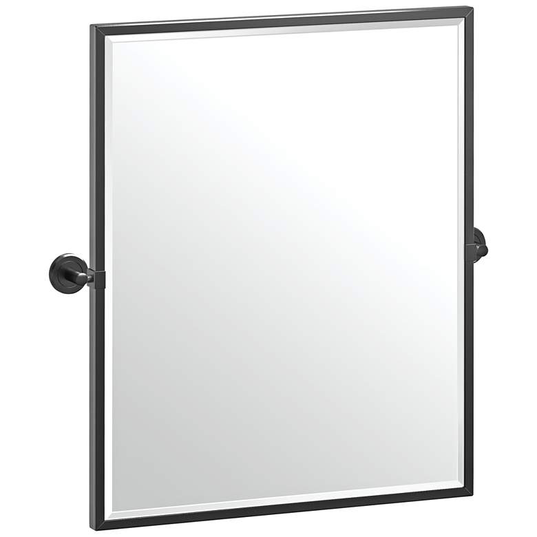 Image 1 Latitude II Matte Black 23 3/4" x 25" Framed Wall Mirror