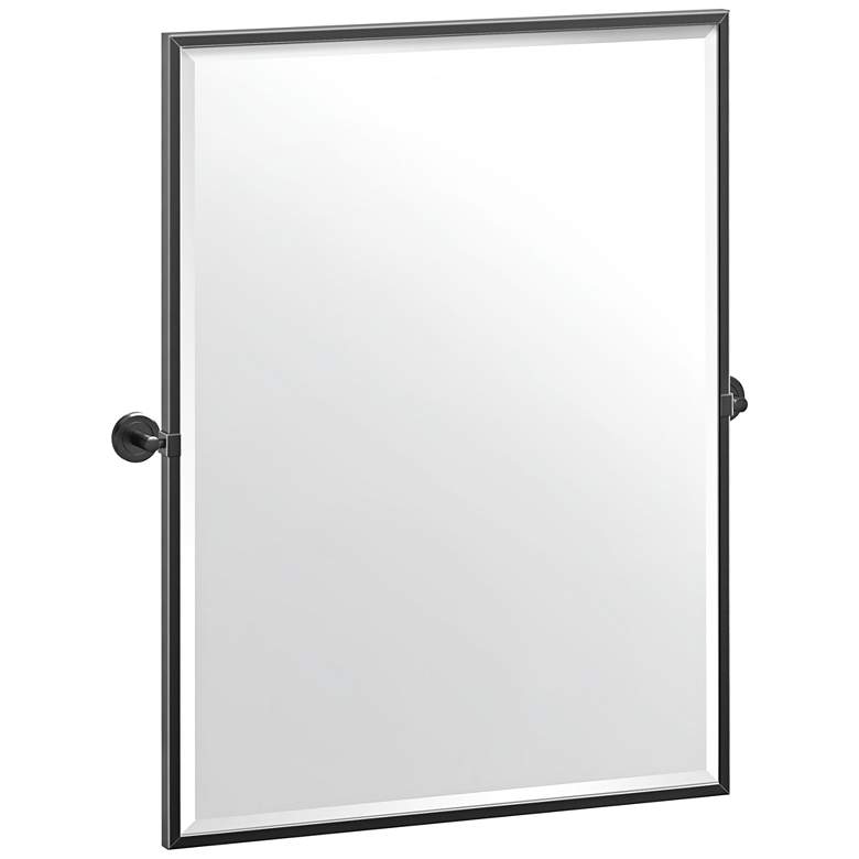 Image 1 Latitude II Matte Black 27 3/4" x 32 1/2" Framed Wall Mirror