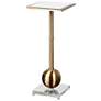 Laton 12" Wide Brushed Brass Accent Table with Mirror Top