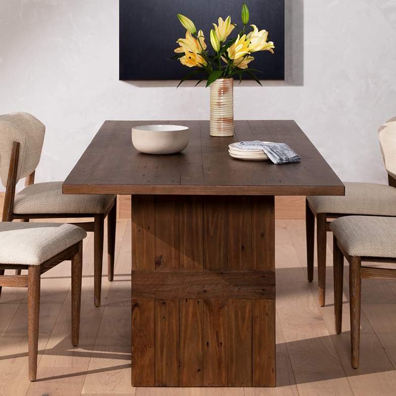 Image 1 Latte 78 3/4" Wide Rustic Toasted Wood Dining Table