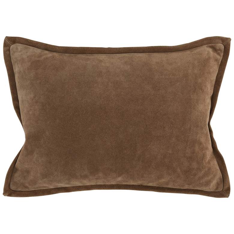 Image 1 Latte Brown Suede 20 inch x 14 inch Decorative Pillow