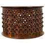 2_Lattice 30" Round Artisan Coffee Table, Chestnut