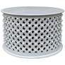 1_Lattice 30" Round Artisan Coffee Table, White