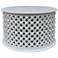Lattice 30" Round Artisan Coffee Table, White