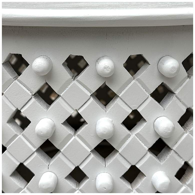 Image 2 Lattice 30" Round Artisan Coffee Table, White more views