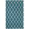 Lattice Collection Teal Flat Woven Area Rug