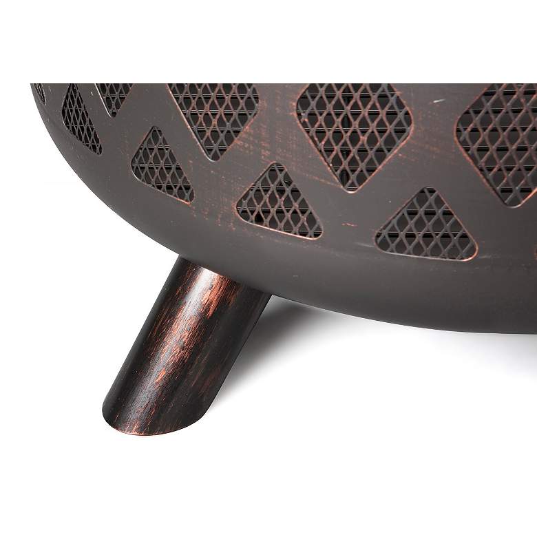 Image 4 Lattice Design 35 3/4 inch Wide Wood Burning Outdoor Fire Pit more views