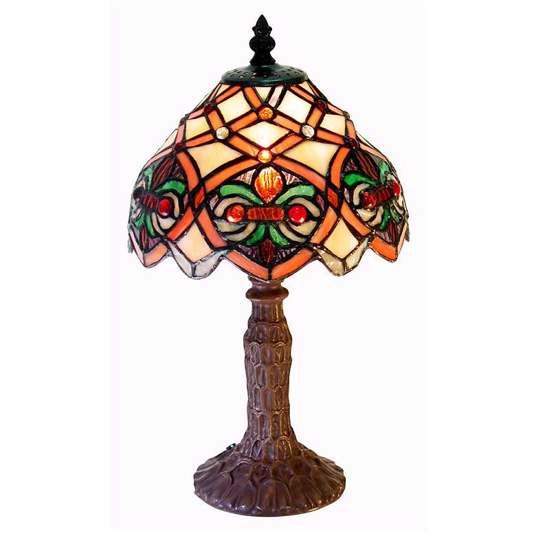 Image 1 Lattice Tiffany Style Accent 14 inch High Table Lamp