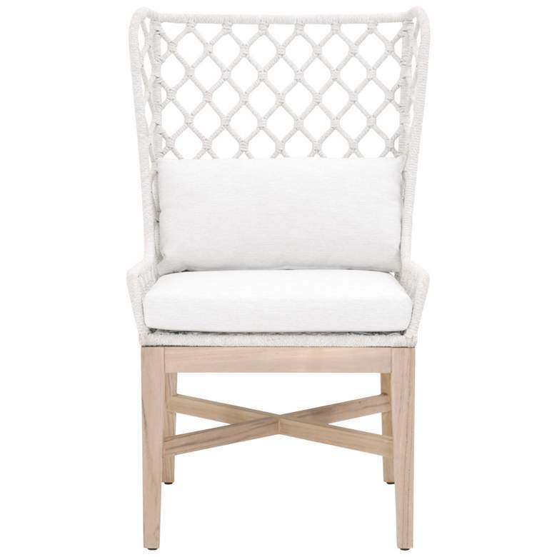 Image 1 Lattis Outdoor Wing Chair, White Speckle Flat Rope