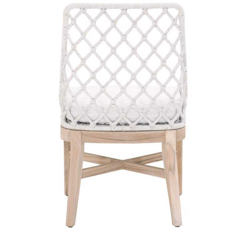 Image 7 Lattis White Speckle Woven Outdoor Dining Chair more views