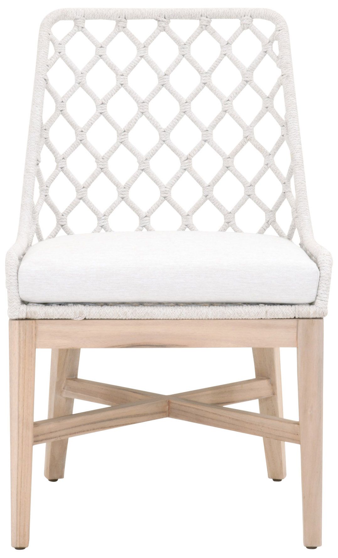 Lattis White Speckle Woven Outdoor Dining Chair