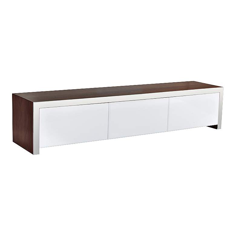 Image 1 Lauderdale Walnut and White 3-Drawer Media Stand