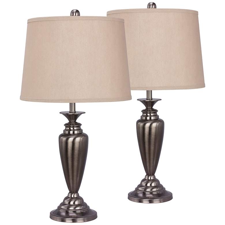 Image 1 Lauderhill Plated Brushed Black Nickel Table Lamp Set of 2