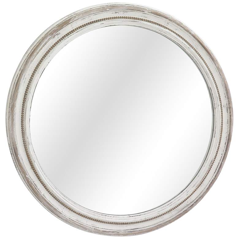 Image 1 Laughlin Light Brown and White 36 1/4 inch Round Wall Mirror