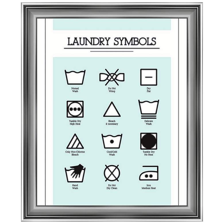 Image 1 Laundry Symbols 23 1/2 inch High Framed Wall Art