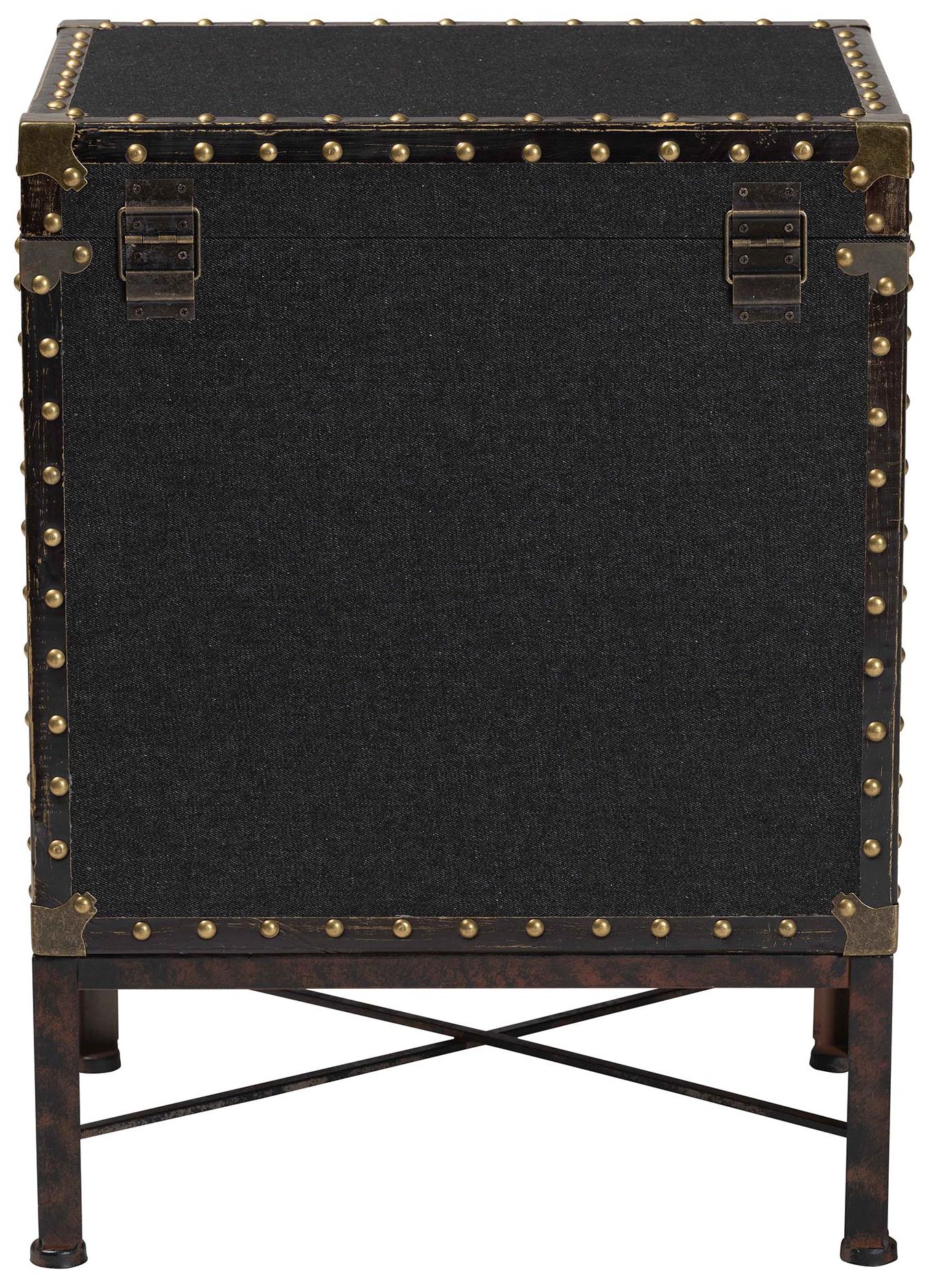 Image 7 Laura 18 1/2" Wide Black Canvas Lift Top Trunk End Table more views