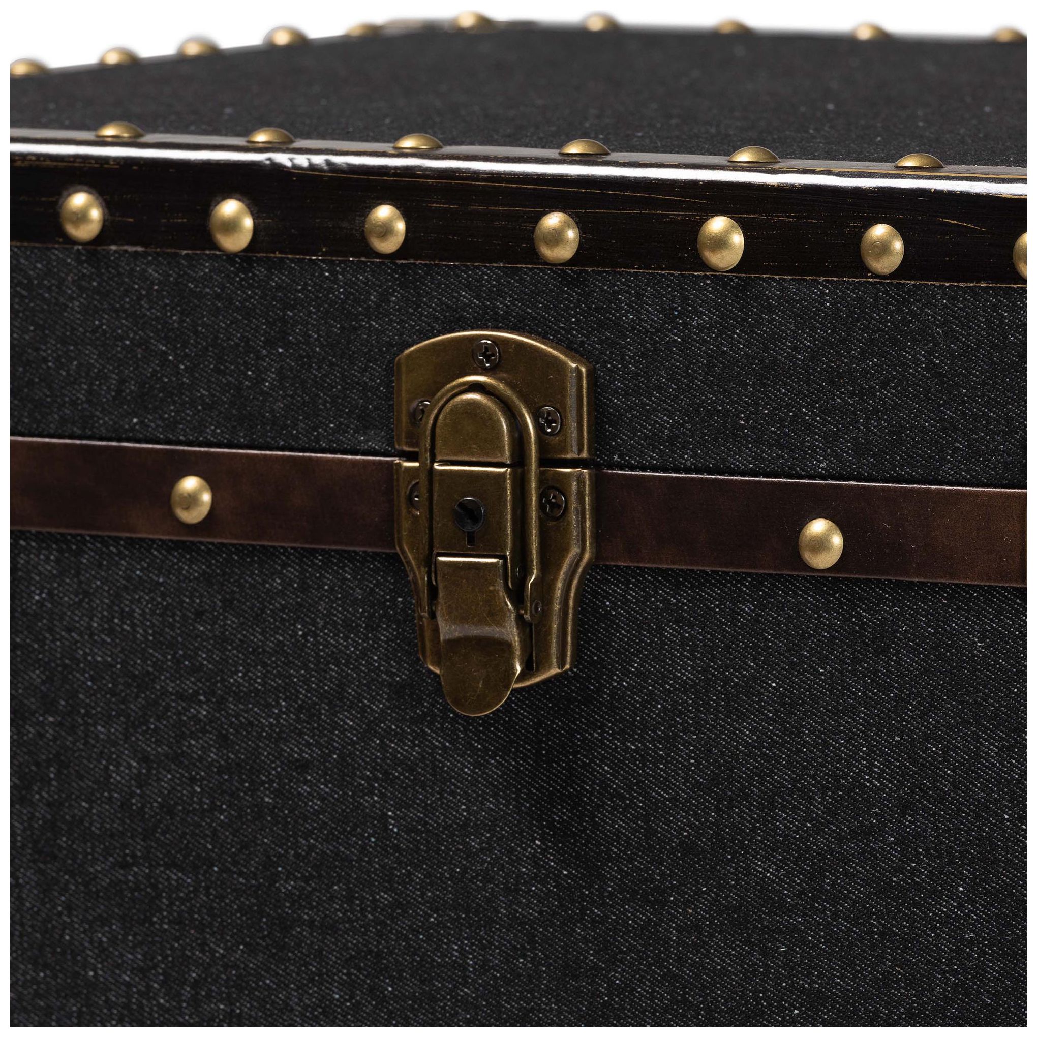 Laura 18 1/2" Wide Black Canvas Lift Top Trunk End Table